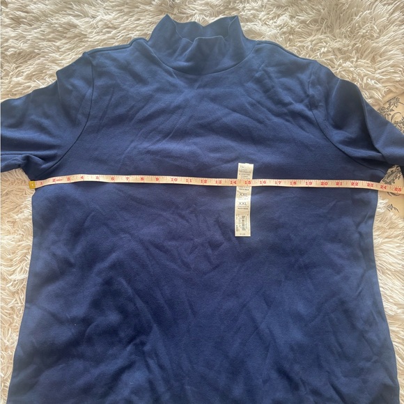 Croft & Barrow Navy Classic Mock Neck Long Sleeve Top XXL Cotton - Picture 6 of 9